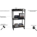 Ver imagem 7 de Kit Mesa Para Escritório com Estante Office Estilo Industrial Form 120 cm Preto Onix - Lyam Decor