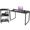 Ver imagem 1 de Kit Mesa Para Escritório com Estante Office Estilo Industrial Form 120 cm Preto Onix - Lyam Decor