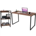 Ver imagem 1 de Kit Mesa para Escritório com Estante Office Estilo Industrial Form 120cm Nogal - Lyam Decor