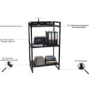 Ver imagem 7 de Kit Mesa para Escritório com Estante Office Estilo Industrial Form 90cm Preto Onix - Lyam Decor