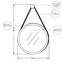 Ver imagem 5 de Espelho Decorativo Redondo 54cm com Alça Adnet B01 Escandinavo Preto - Lyam Decor