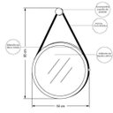 Ver imagem 5 de Espelho Decorativo Redondo 54cm com Alça Adnet B01 Escandinavo Preto - Lyam Decor