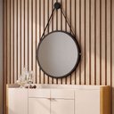 Ver imagem 4 de Espelho Decorativo Redondo 54cm com Alça Adnet B01 Escandinavo Preto - Lyam Decor