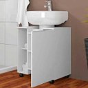 Ver imagem 2 de Gabinete de Coluna Para Banheiro 01 Porta com Rodízios Pequin Branco - Lyam Decor