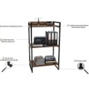 Ver imagem 7 de Kit Mesa Para Escritório com Estante Office Estilo Industrial Form 90 cm Nogal - Lyam Decor