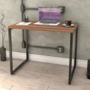 Ver imagem 2 de Kit Mesa Para Escritório com Estante Office Estilo Industrial Form 90 cm Nogal - Lyam Decor