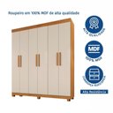 Ver imagem 7 de Guarda-Roupa Casal 6 Portas 3 Gavetas MDF Parma Yescasa Off White/Cinamomo