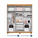 Ver mais imagens de Guarda-Roupa Casal 6 Portas 3 Gavetas MDF Parma Yescasa Off White/Cinamomo