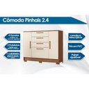 Ver imagem 3 de Cômoda de Quarto Pinhais C/ 2 Portas e 4 Gavetas Jatobá/grafite - Santos Andirá