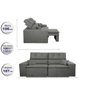 Sofá Retrátil e Reclinável Taurus 1,87M Tecido Suede Cinza - Cama Inbox - 2