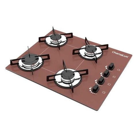 Cooktop Chamalux 4 Bocas Ultra Chama Marrom Bivolt
