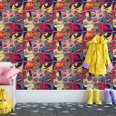 Ver imagem 2 de Papel de Parede Temático Anos 80 Fashion Faces - 1,5x0,5m