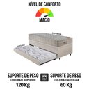 Ver imagem 7 de Bicama Box Baú 88x188 Courino Linho Areia com Colchão Airtech Ortobom