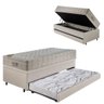 Bicama Box Baú 88x188 Courino Linho Areia com Colchão Airtech Ortobom - 1