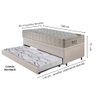 Bicama Box Baú 88x188 Courino Linho Areia com Colchão Airtech Ortobom - 2