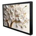 Ver imagem 1 de Quadro Decorativo Floral Luxo Primavera Branca em Moldura Caixa Tacolado Moldura Caixa Alta 4,5cm Pr