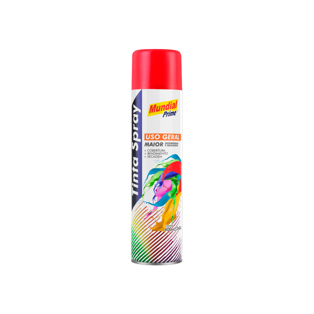 Tinta Spray Multiuso Vermelho Metálico 400ml Mundial Prime - 1