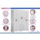 Ver imagem 5 de Guarda Roupa Casal 6 Portas c/Pés Fit Off White S. Andirá