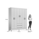 Ver imagem 3 de Guarda Roupa Casal 6 Portas c/Pés Fit Off White S. Andirá