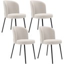 Ver imagem 1 de Kit 4 Cadeiras Sala de Jantar Estofada Gavi L02 Bouclê Cru - Lyam Decor