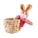 Ver imagem 1 de Cesta de Palha para Ovo de Páscoa com Coelho - Rosa