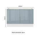 Ver imagem 3 de Balcão Gabinete de Pia Madesa Lux 120 cm 2 Portas (Sem Tampo) Branco/Cinza