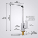 Ver imagem 5 de Torneira para Cozinha Cromada Água Fria Metal Inox Fc-162
