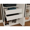 Ver imagem 3 de Guarda-roupa Casal 6 Portas Batentes com Espelho Netuno Madesa Branco/preto