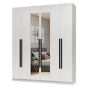 Ver imagem 4 de Guarda-roupa Casal 6 Portas Batentes com Espelho Netuno Madesa Branco/preto