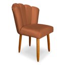 Ver imagem 2 de Cadeira de Jantar Pétala Estofada Pés Palito Veludo Terracota - Montanaris Decor