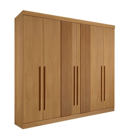 Guarda Roupa Casal Ripado 6 Portas 6 Gavetas da Vinci Cinamomo 100% Mdf - D' Doro