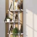 Ver imagem 2 de Prateleira em MDF Branco 40x15cm com Alça Preto