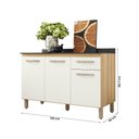 Ver imagem 4 de Balcão de Cozinha Fit com 3 Portas e 1 Gaveta Freijo/off White