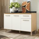 Ver imagem 2 de Balcão de Cozinha Fit com 3 Portas e 1 Gaveta Freijo/off White