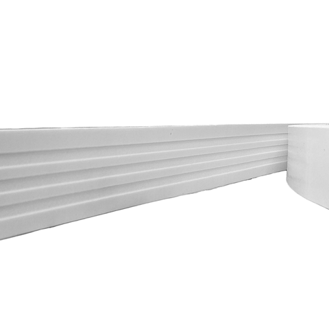 Moldura Roda Meio Ripado Eva Adesivo Lua 5cmx5mm 15 Metros - Branco