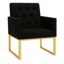 Ver imagem 4 de Kit 2 Poltronas Decorativas para Estúdio e Salão Base Metal Preto
