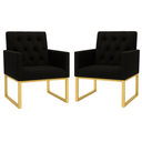 Ver imagem 1 de Kit 2 Poltronas Decorativas para Estúdio e Salão Base Metal Preto