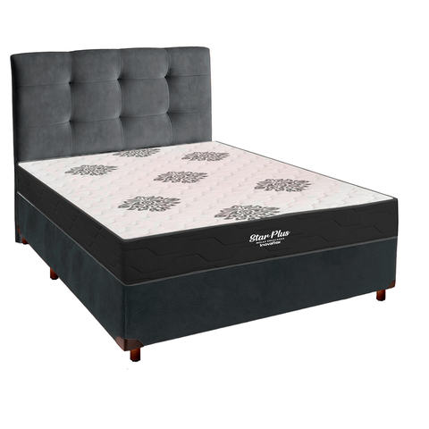 Cama Box + Cabeceira + Colchão Casal Molas Ensacadas Star Plus Inovaflex