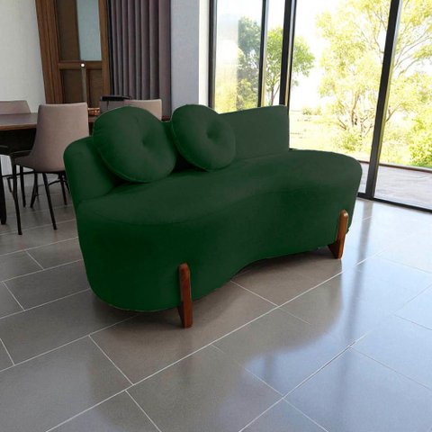 Namoradeira Sofá Feijão Lounge Orgânica Suede Verde