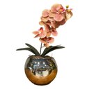 Ver imagem 1 de Orquídea Rosa Artificial Arranjo no Vaso Espelhado Flores Permanentes Decore Fácil Shop