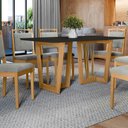 Ver imagem 3 de Conjunto Sala de Jantar Lina em Madeira Maciça 6 Cadeiras Boucle Cinza