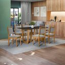 Ver imagem 1 de Conjunto Sala de Jantar Lina em Madeira Maciça 6 Cadeiras Boucle Cinza