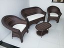 Ver imagem 1 de Conjunto Jogo de Varanda Jardim Área Externa 1 Sofá 2 Poltronas 1 Centro Fibra Sintética