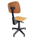 Ver imagem 3 de Cadeira Costureira Back System Giratória De Madeira Com Sapata Regulagem de Altura