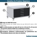 Ver imagem 2 de Mapoteca 5 Gavetas Pandin 120 Cm (larg) Inmetro Tampo Mdp Cinza Estrutura Aço Cinza Gavetas Pretas