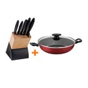 Ver imagem 1 de KIT - Faqueiro Plenus 6 Peças + 1 Panela WOK 28cm Vermelha - Tramontina