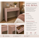 Ver imagem 2 de Escrivaninha Penteadeira 2 Gavetas Sal Rosa – 100 cm | Moderna, Elegante e Funcional