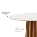 Ver imagem 2 de Mesa de Jantar Redonda 4 Lugares MDF 115cm Freijó com Off White Dalla Costa Móveis