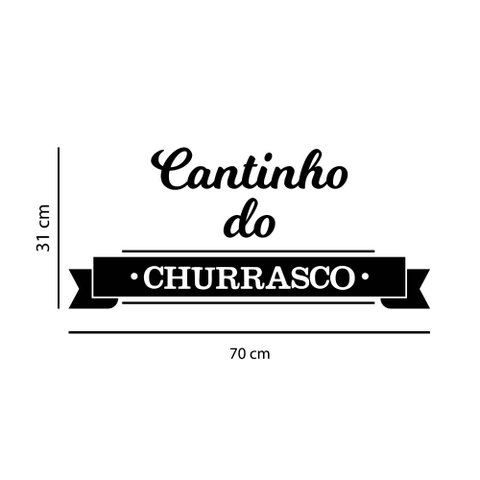 Adesivo de Parede Cantinho do Churrasco Decoração Área Gourmet Kanto Store Branco