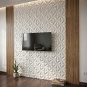 Ver imagem 1 de Kit 100 Placas Decorativas 3d Pvc + 42 Painéis Ripado Mdf Autocolante